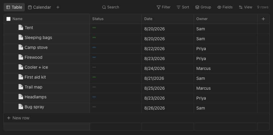 Database views